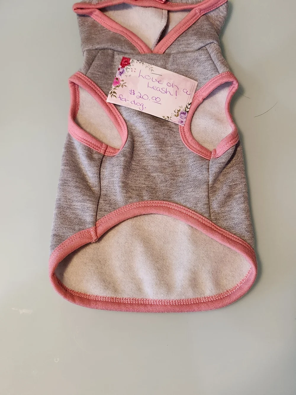Cute but Psycho Gray & Pink Hoodie for A Little Dog. New With Tag. Size Small.